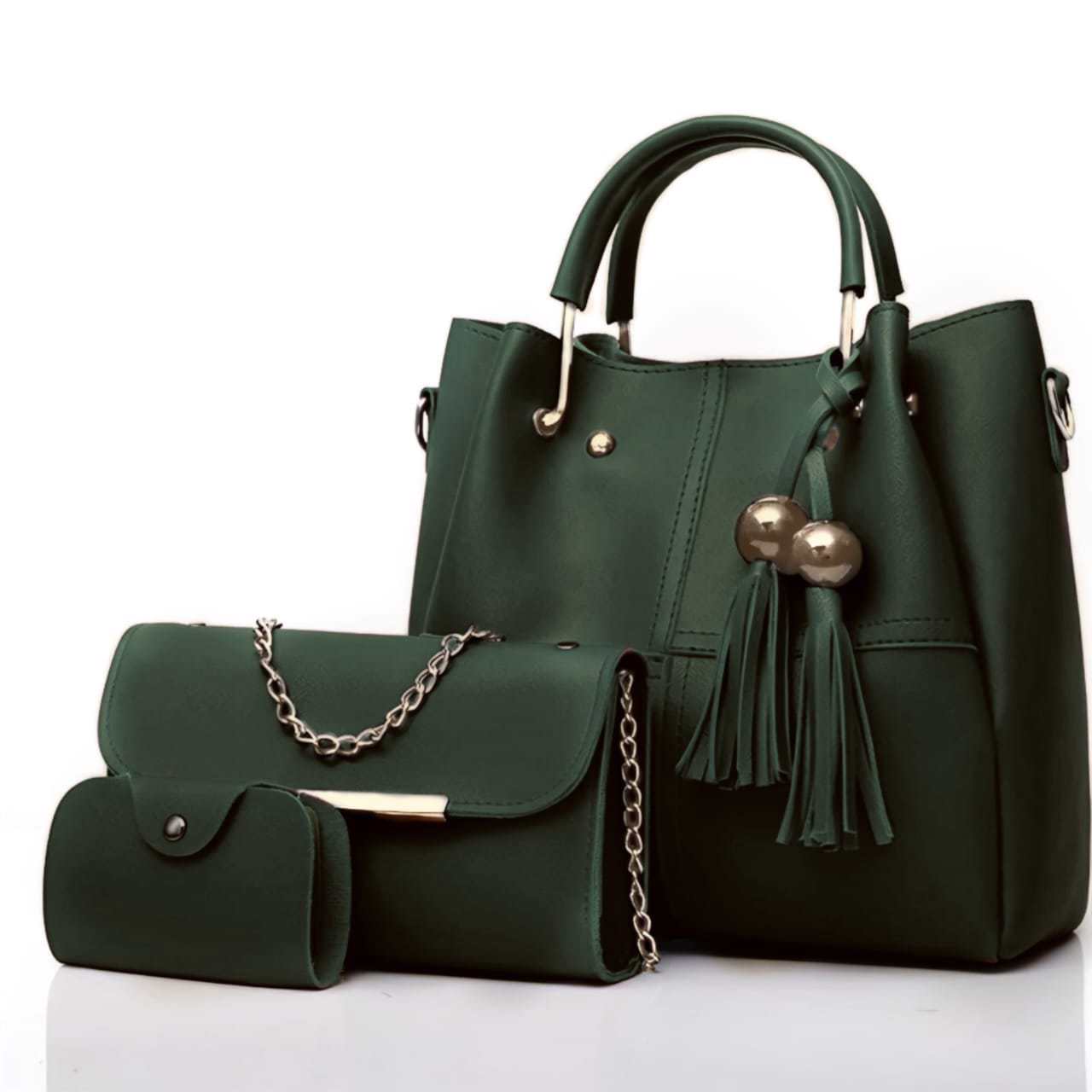 Shoulder Bag For Women Three Pieces Handbag Make-up Pouch Pure Soft & Leather Bag Crossbody - view 7