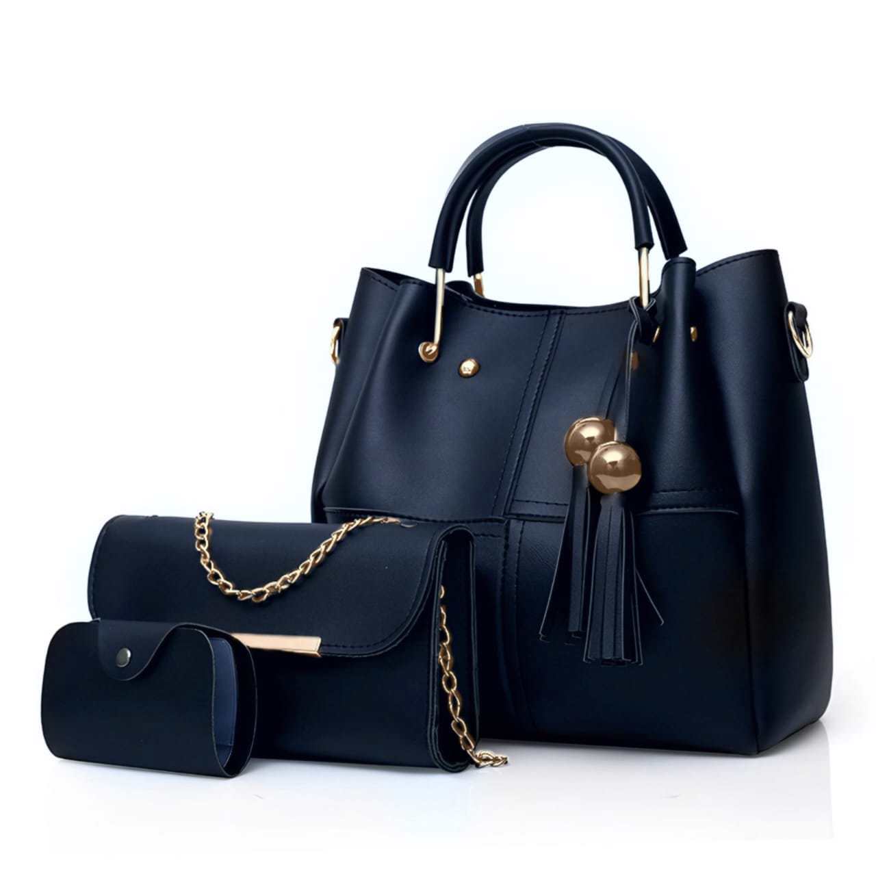 Shoulder Bag For Women Three Pieces Handbag Make-up Pouch Pure Soft & Leather Bag Crossbody - view 8