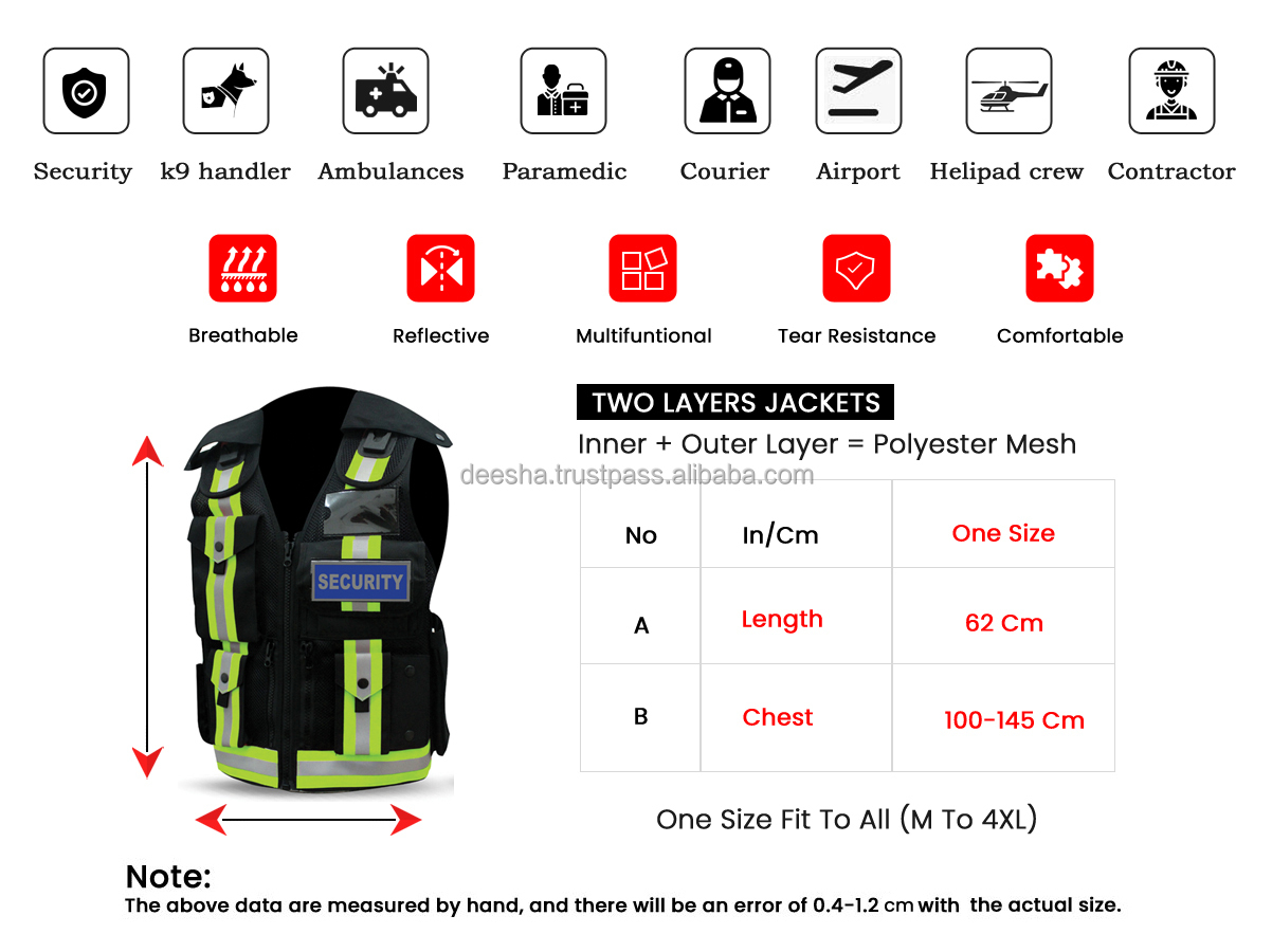 Security & Dog Handler Vests Safety Clothing Reflective DEESHA  - view 9