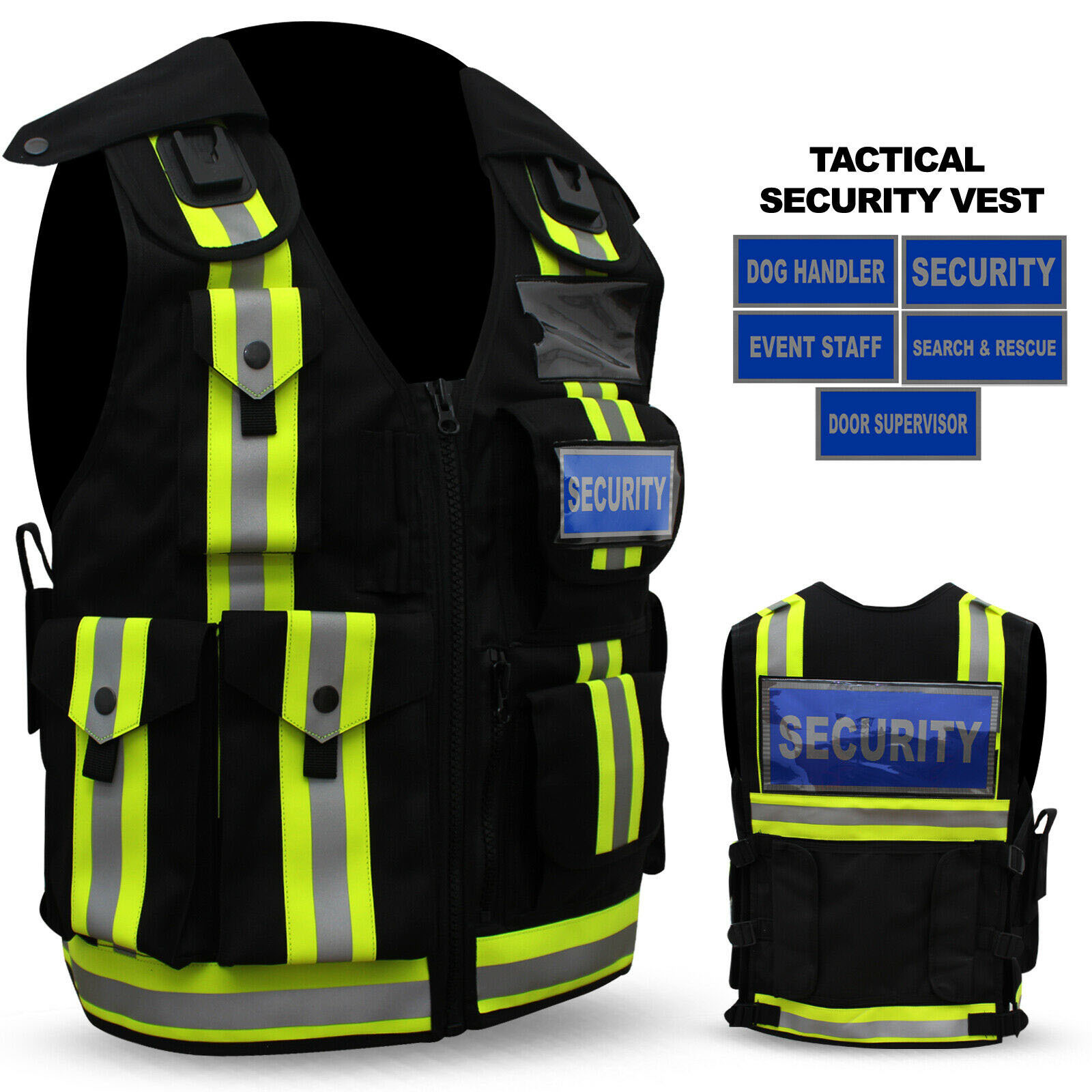 Security & Dog Handler Vests Safety Clothing Reflective Back Pocket DEESHA 