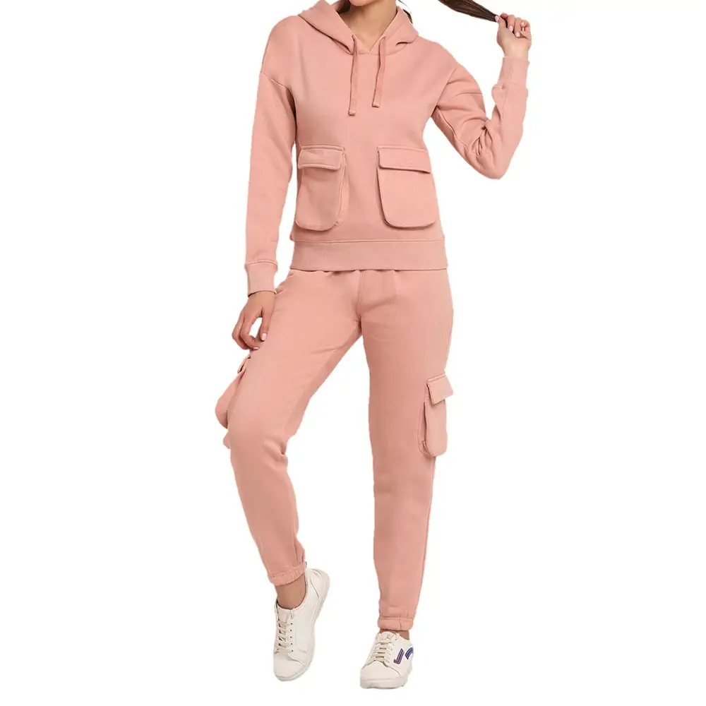 Wholesale Cotton Ladies Blank Gym Long Sleeve Tracksuit