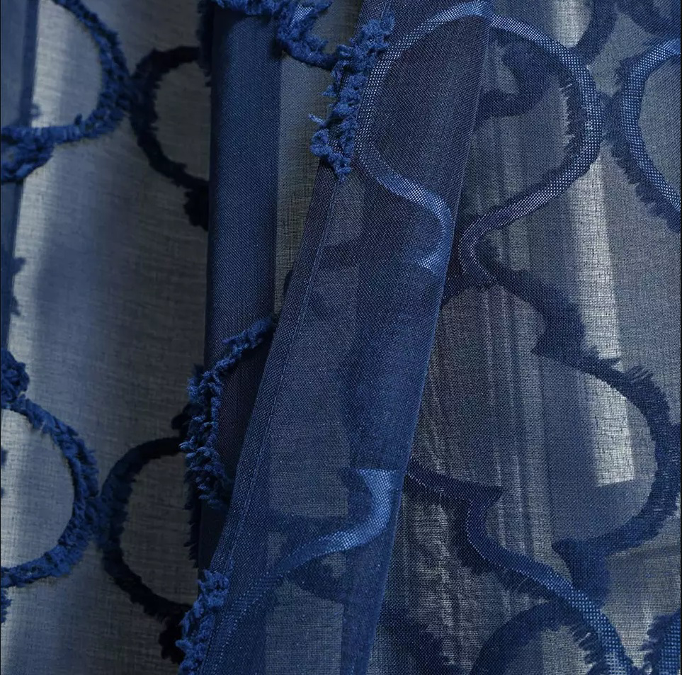 Stylish Luxury Hotel Cafe Window Embroidered Custom Color Curtains - view 2