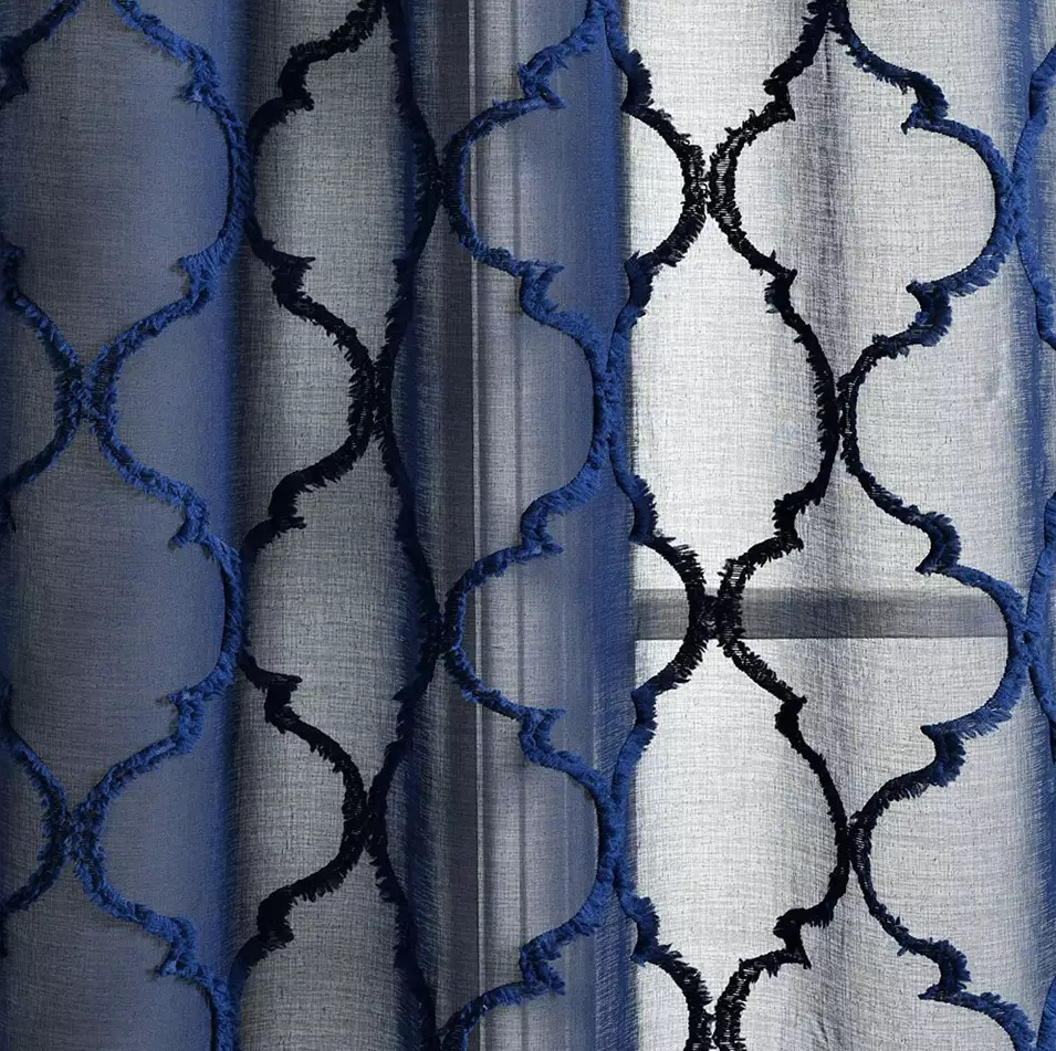 Stylish Luxury Hotel Cafe Window Embroidered Custom Color Curtains - view 3
