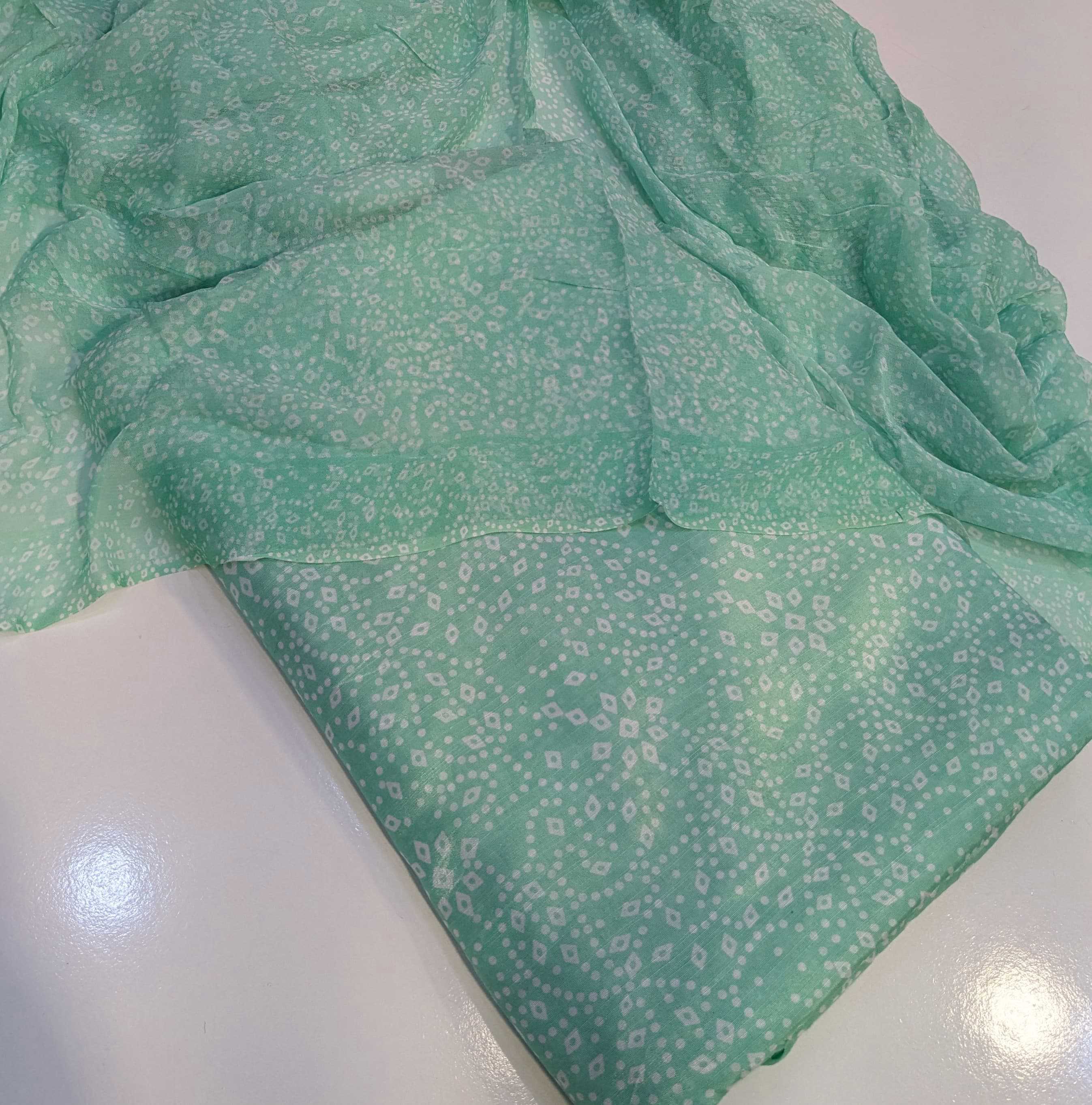  High Quality Printed Cotton Row Silk Fabric Shirt And Chiffon Dupatta Available in Different Colour - view 3