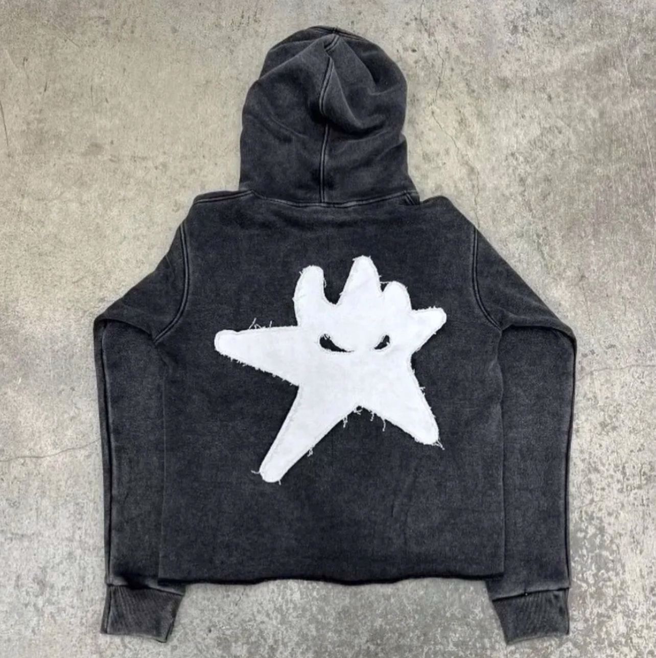 Hoodie with distressed embroidery  - view 2