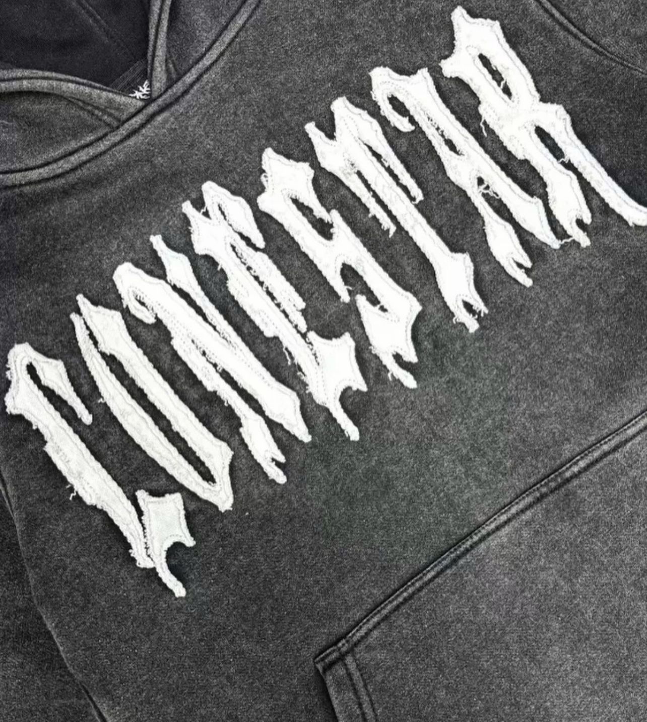 Hoodie with distressed embroidery  - view 3