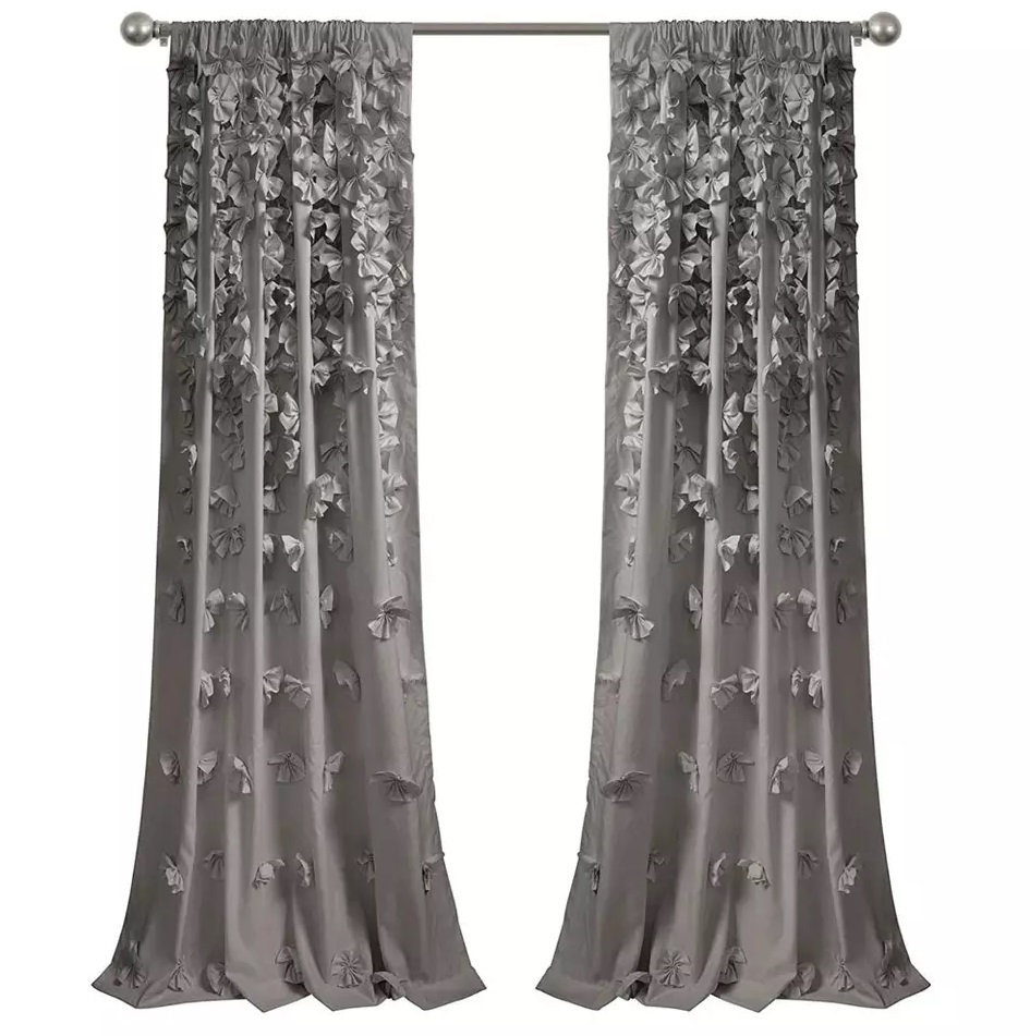Best Item Emroidered Feather Design Window Curtain