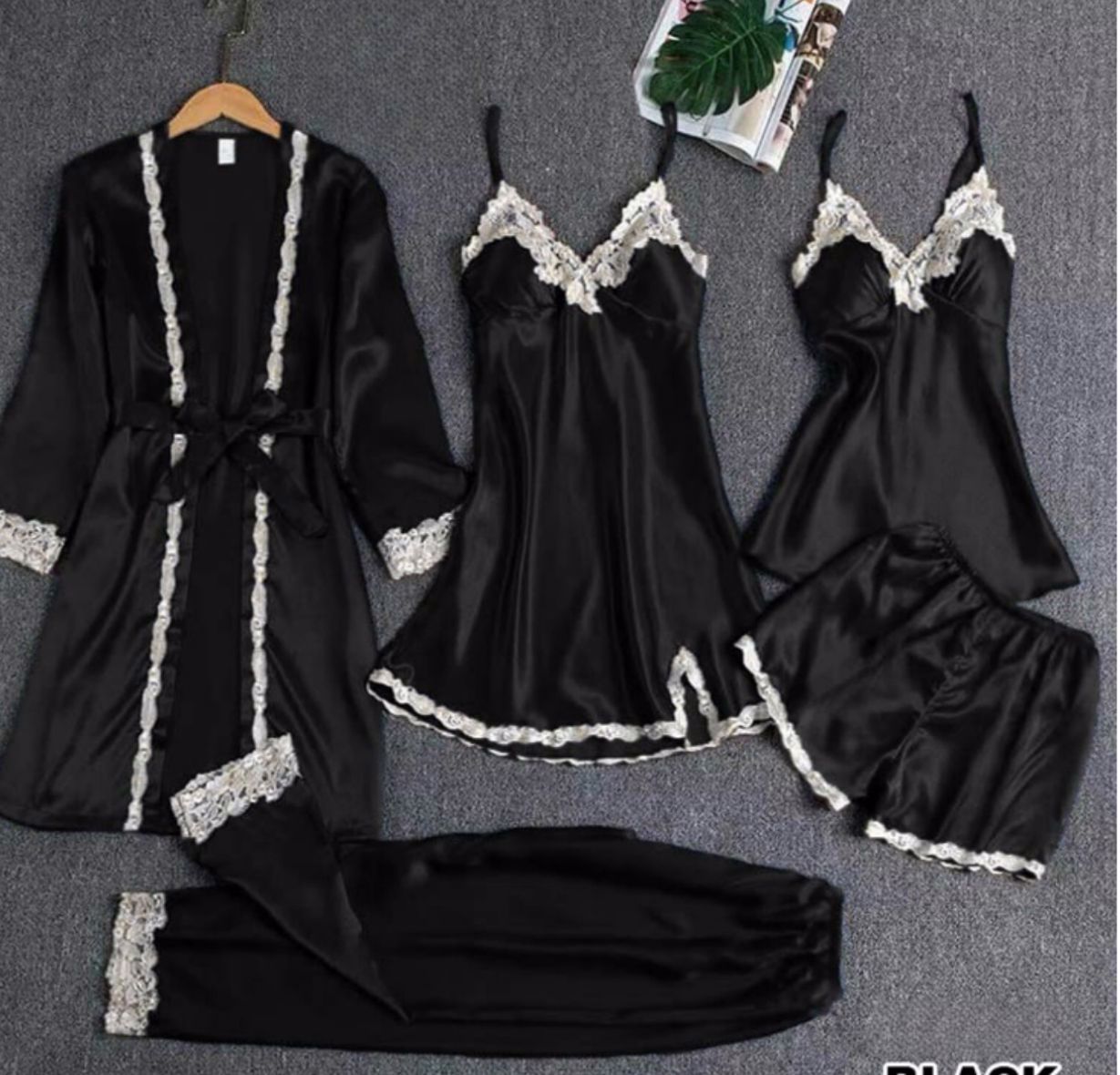 Soft Silk Night Gowns 3-4 Pieces Embellished With Soft Thread Lace - view 2