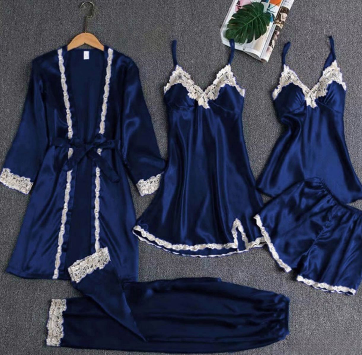 Soft Silk Night Gowns 3-4 Pieces Embellished With Soft Thread Lace - view 3