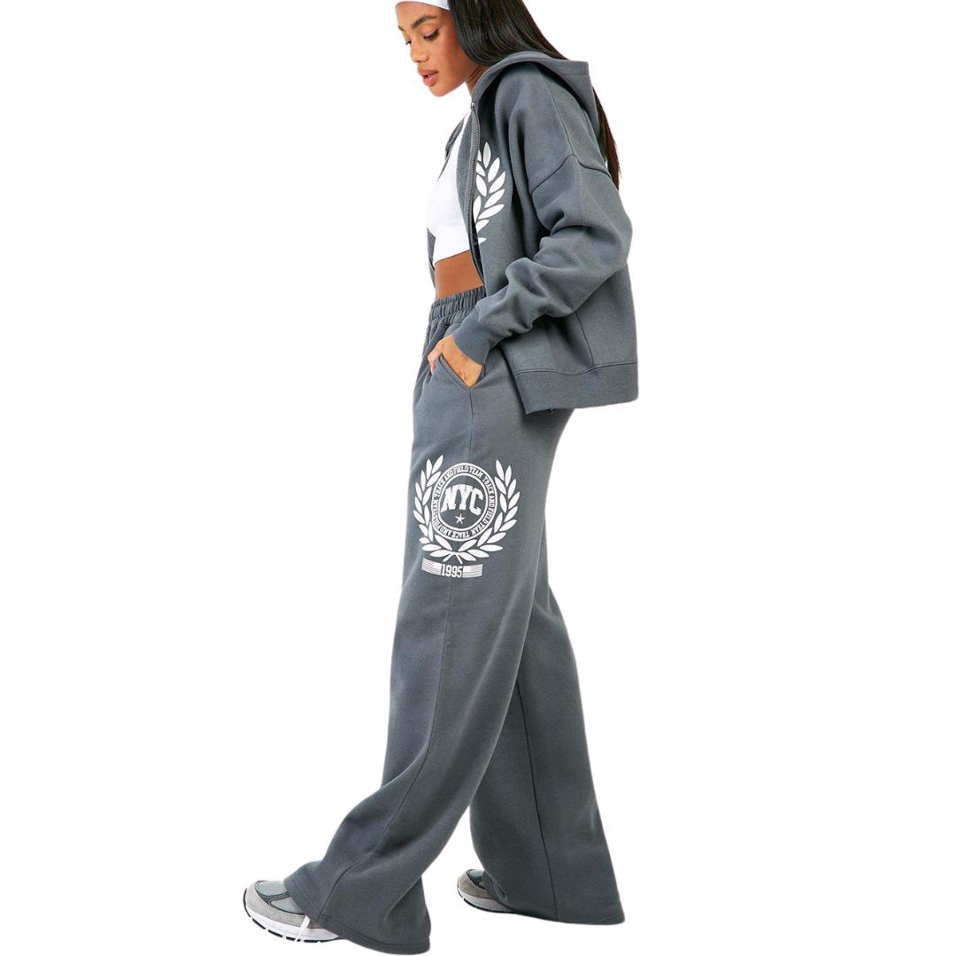 Wholesale High Quality Unisex Tracksuit Custom Embroidery Design 2 pieces Set Streetwear Sweat Suit