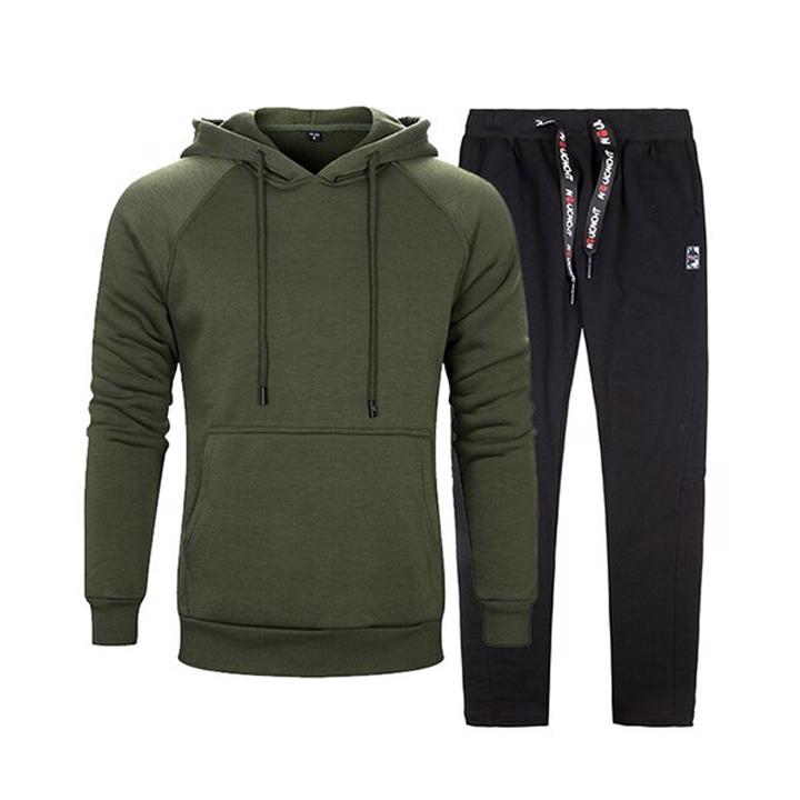High Quality Custom Printing 2 pieces Set Sweat Suit Men's Tracksuit Wholesale Streetwear  - view 5