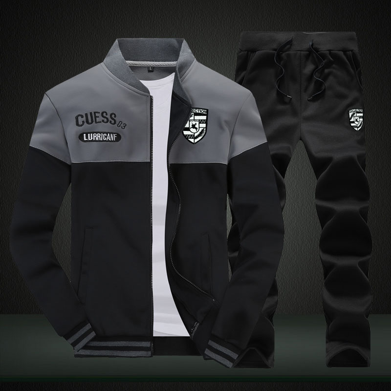 Custom Logo Printing Men's Tracksuit 2 pieces sets Street wear High Quality Unisex Sweat suits  - view 2