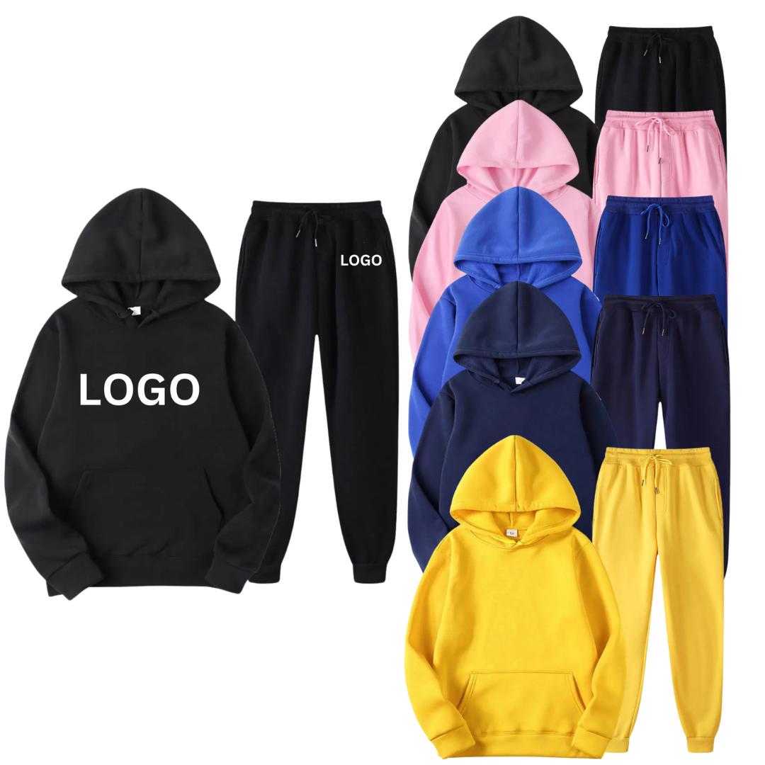 Wholesale Custom Printing Tracksuits 100% Cotton Comfortable Sweat Suits Hoodies Set Street wear