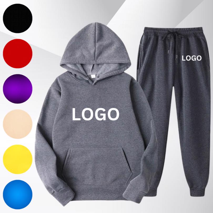 Custom Printing Tracksuits 100% Cotton Comfortable Breathable Sweat Suits Hoodies Set Street wear