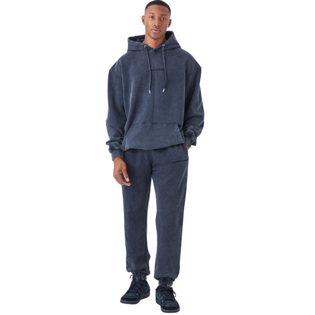 Custom Acid Wash Men's Tracksuit 2 pieces Sets Street wear High Quality Sweat Suits Hoodies Sets