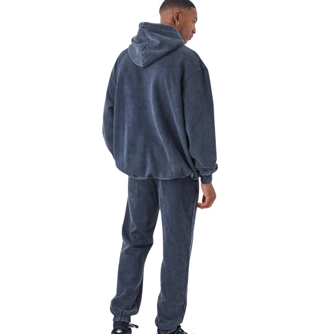 Custom Acid Wash Men's Tracksuit 2 pieces Sets Street wear High Quality Sweat Suits Hoodies Sets - view 2