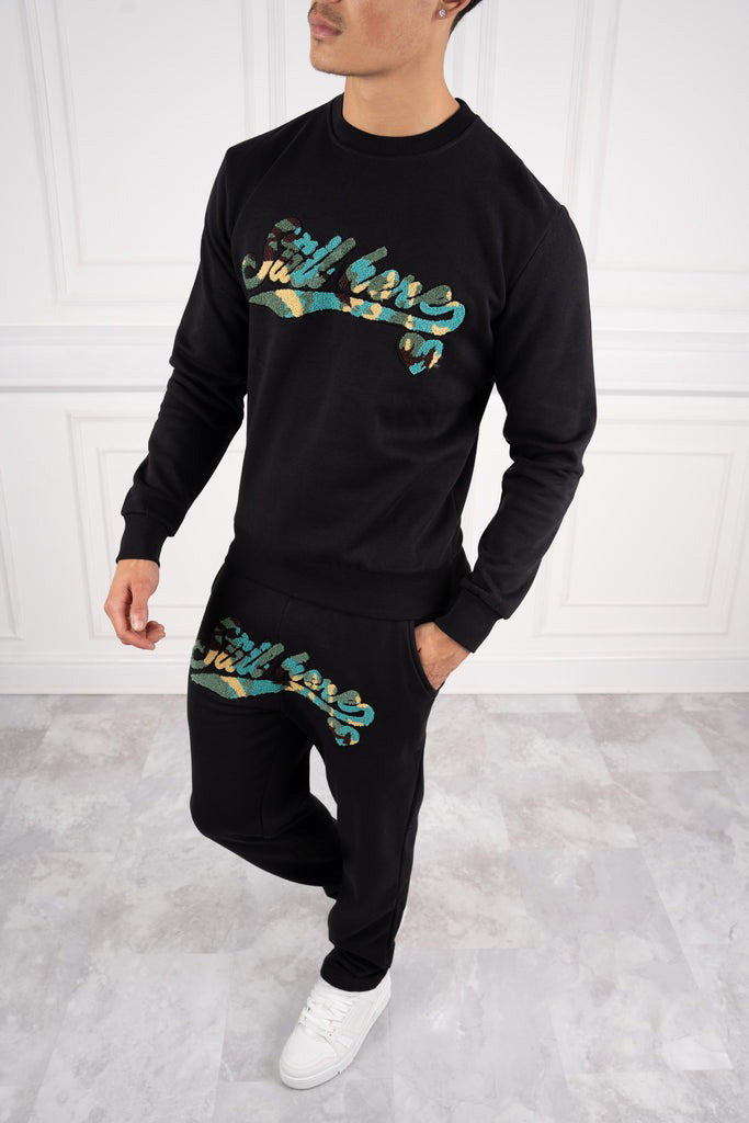 Wholesale Customized Unisex Flared Sweatpants and Hoodie Men Set Two Piece Tracksuit