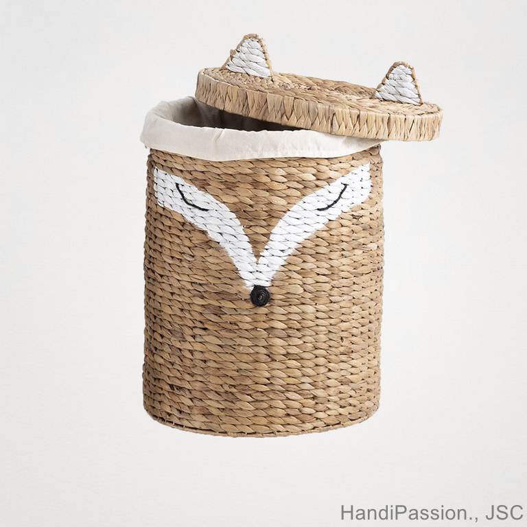 Animal Water Hyacinth Laundry Basket, Woven Storage Basket, Vietnam HP - B071