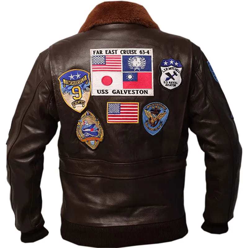 Tom Cruise Maverick Top Gun Dark Brown Leather Jacket - view 3