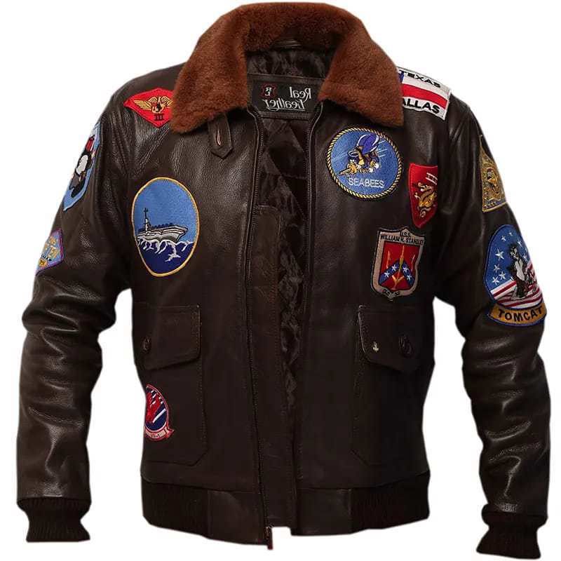 Tom Cruise Maverick Top Gun Dark Brown Leather Jacket - view 4