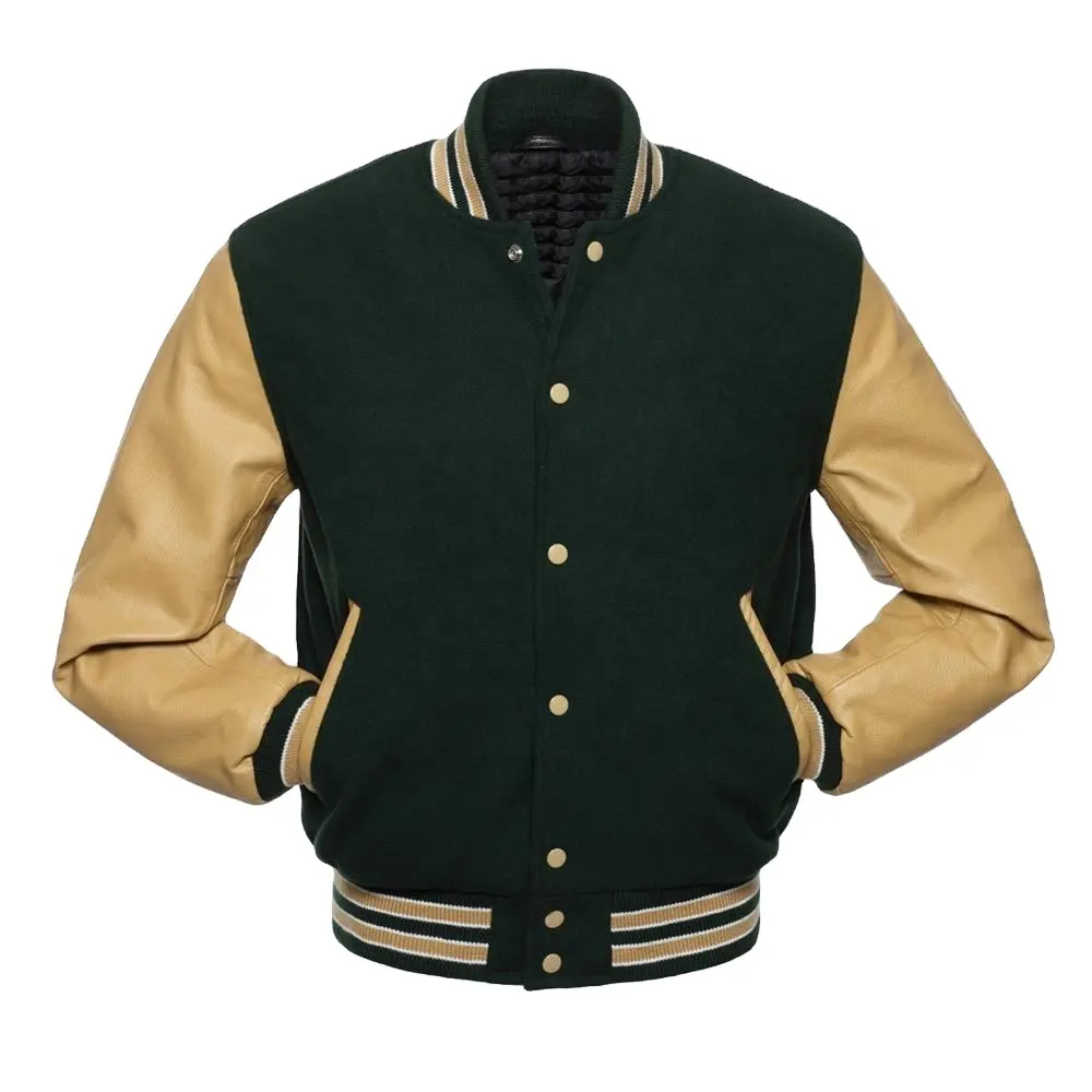 Custom Wholesale satin Bomber Baseball Winter men Jacket - view 2
