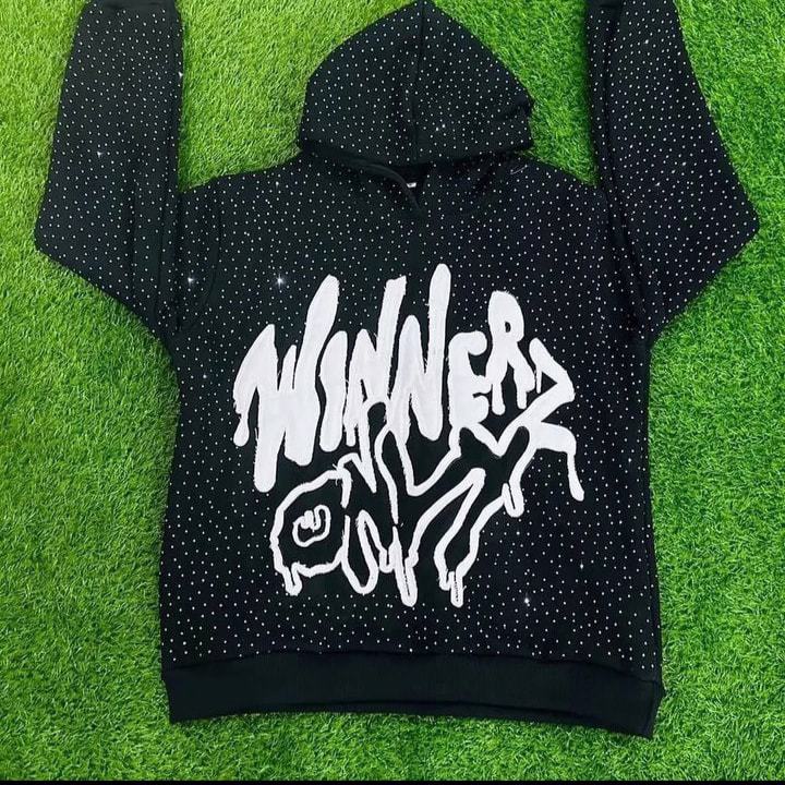 Heavy weight Distressed Rhinestone Hoodie  - view 2