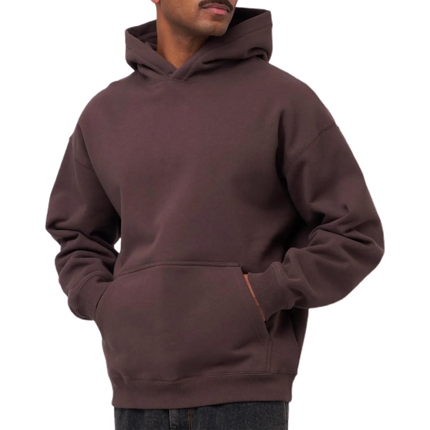 Thick 100% cotton hoodie for Men's Heavyweight Pullover hoodie high quality custom puff print fleece - view 3