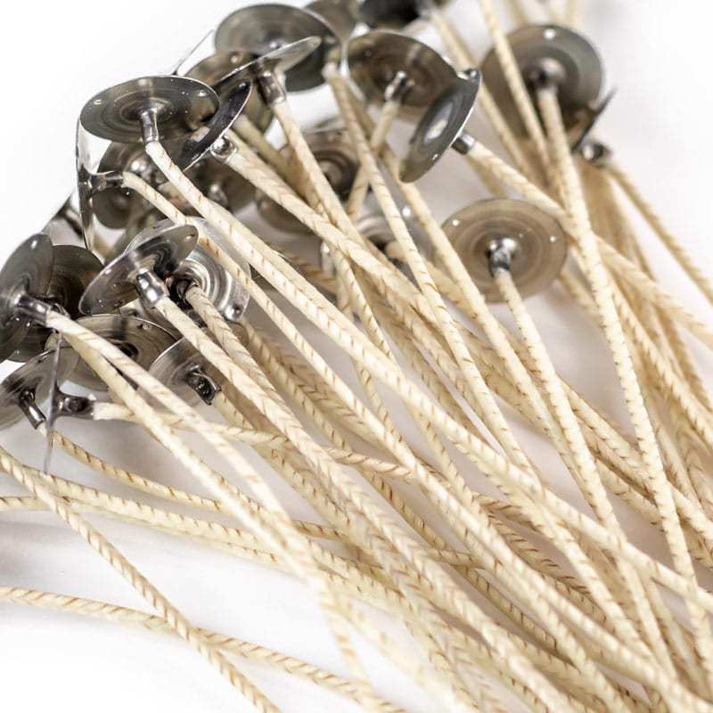 Parafin Candle Wicks 12 cm /100 piece Natural Wax Coating With Metal Tab