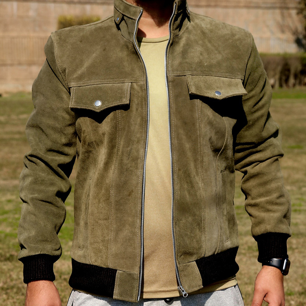 Men's leather jacket, premium quality jacket, original leather jacket, Original cow suede leather - view 2