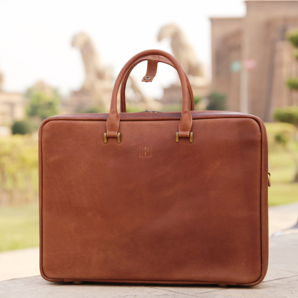 Double compartment Leather laptop bag, leather briefcase bag, business bag, leather bag