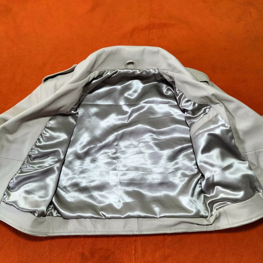 Customized High-Quality Real Cow Skin Biker Leather Jacket for Women - view 4