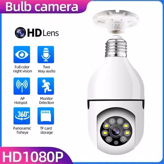 360° 1080P IP E27 Light Bulb Camera Wi-Fi IR Night Smart Home Wireless Security