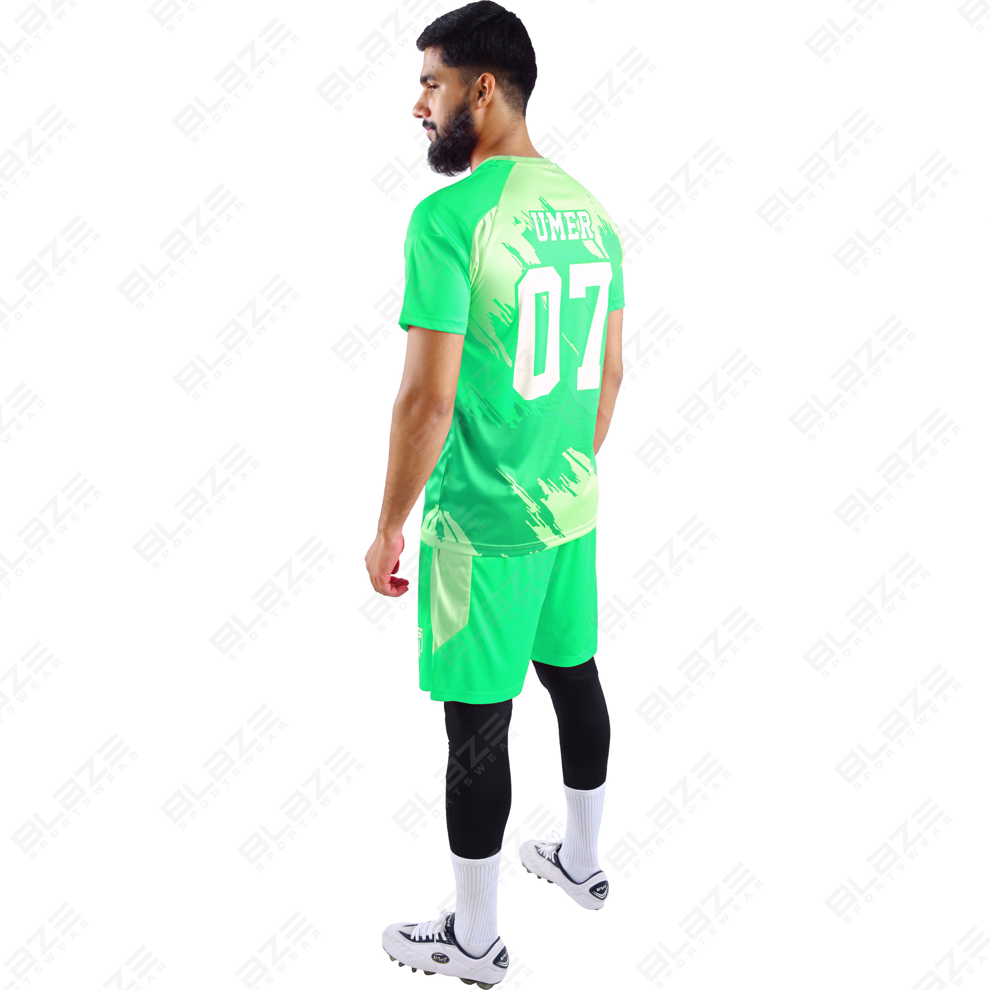 Custom soccer gear made from light 100% polyester with digital printing for great performance. - view 6