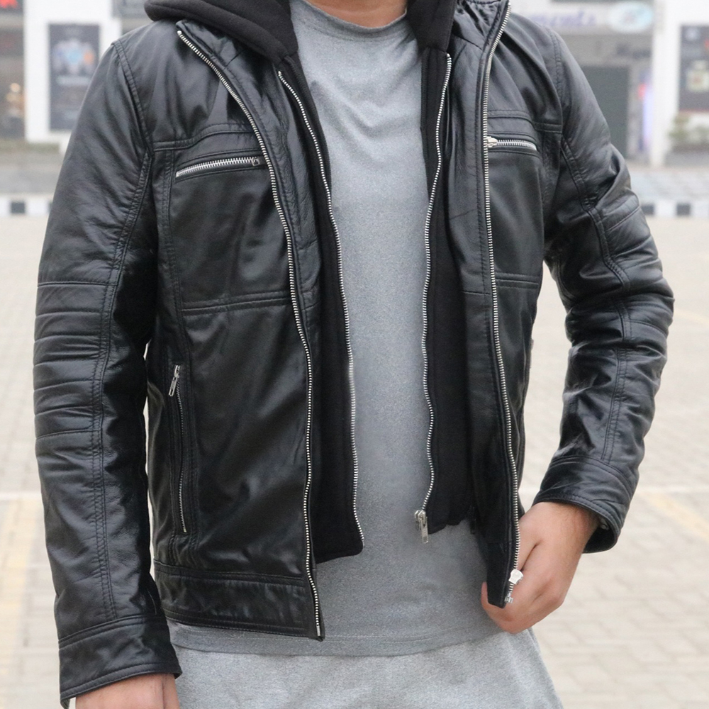 Men's Leather Biker Jacket, premium leather jacket with Ykk zipper, leather jacket for men's