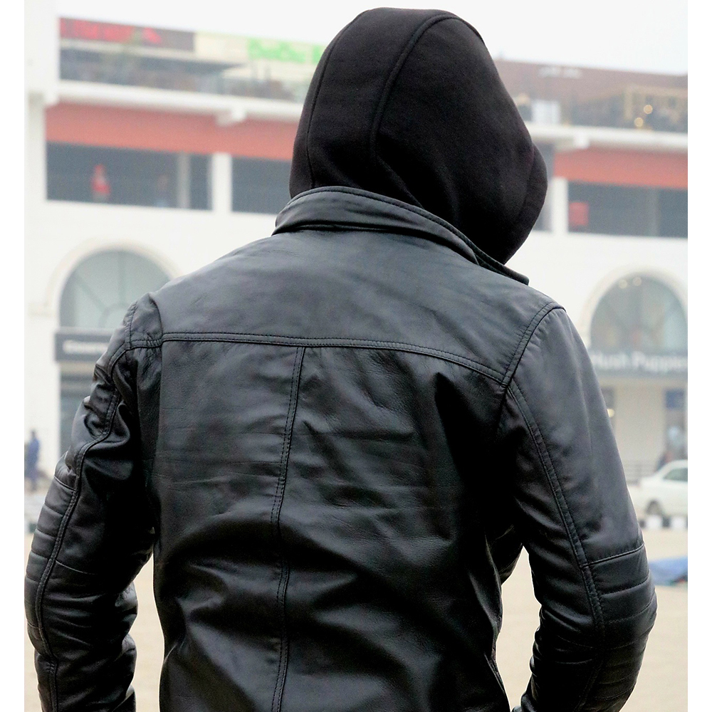 Men's Leather Biker Jacket, premium leather jacket with Ykk zipper, leather jacket for men's - view 4