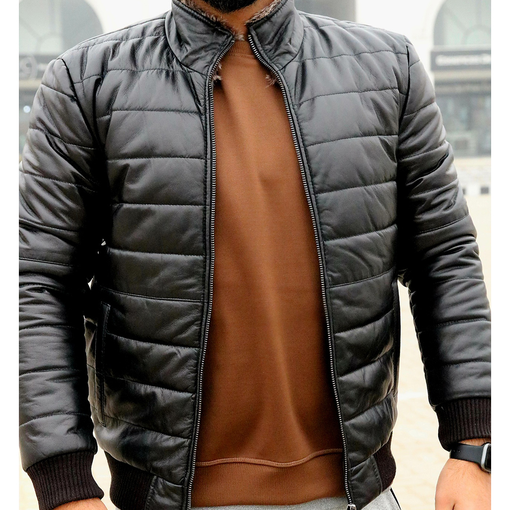 Men's Leather Biker Jacket, premium leather jacket with Ykk zipper, leather jacket for men's - view 6
