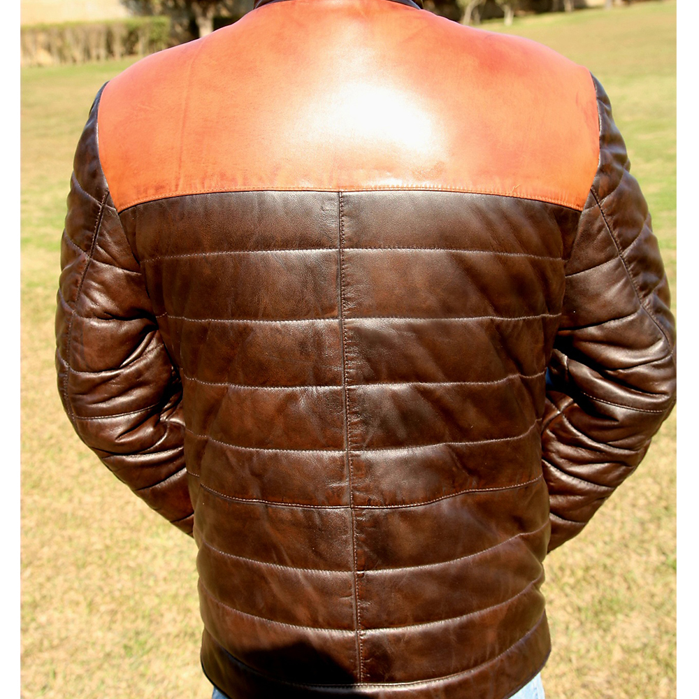 Men's Leather Biker Jacket, premium leather jacket with Ykk zipper, leather jacket for men's - view 2