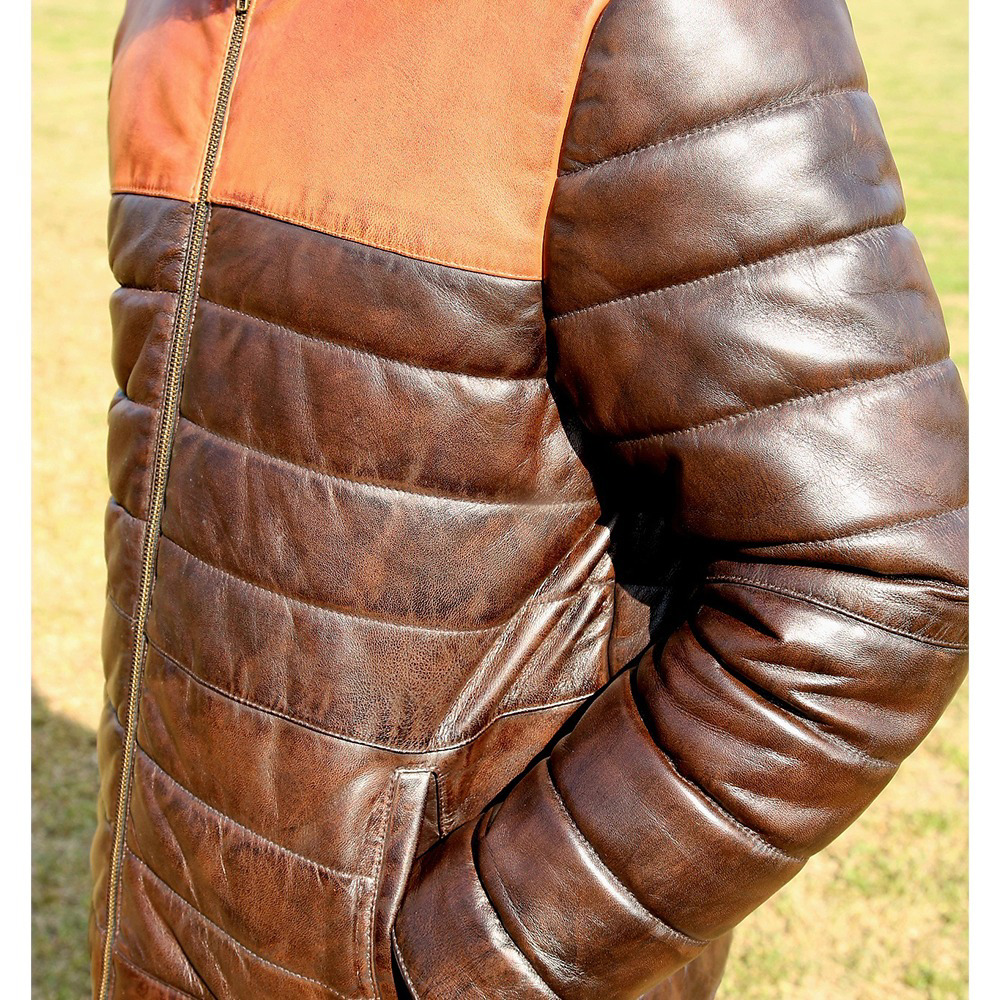 Men's Leather Biker Jacket, premium leather jacket with Ykk zipper, leather jacket for men's - view 4