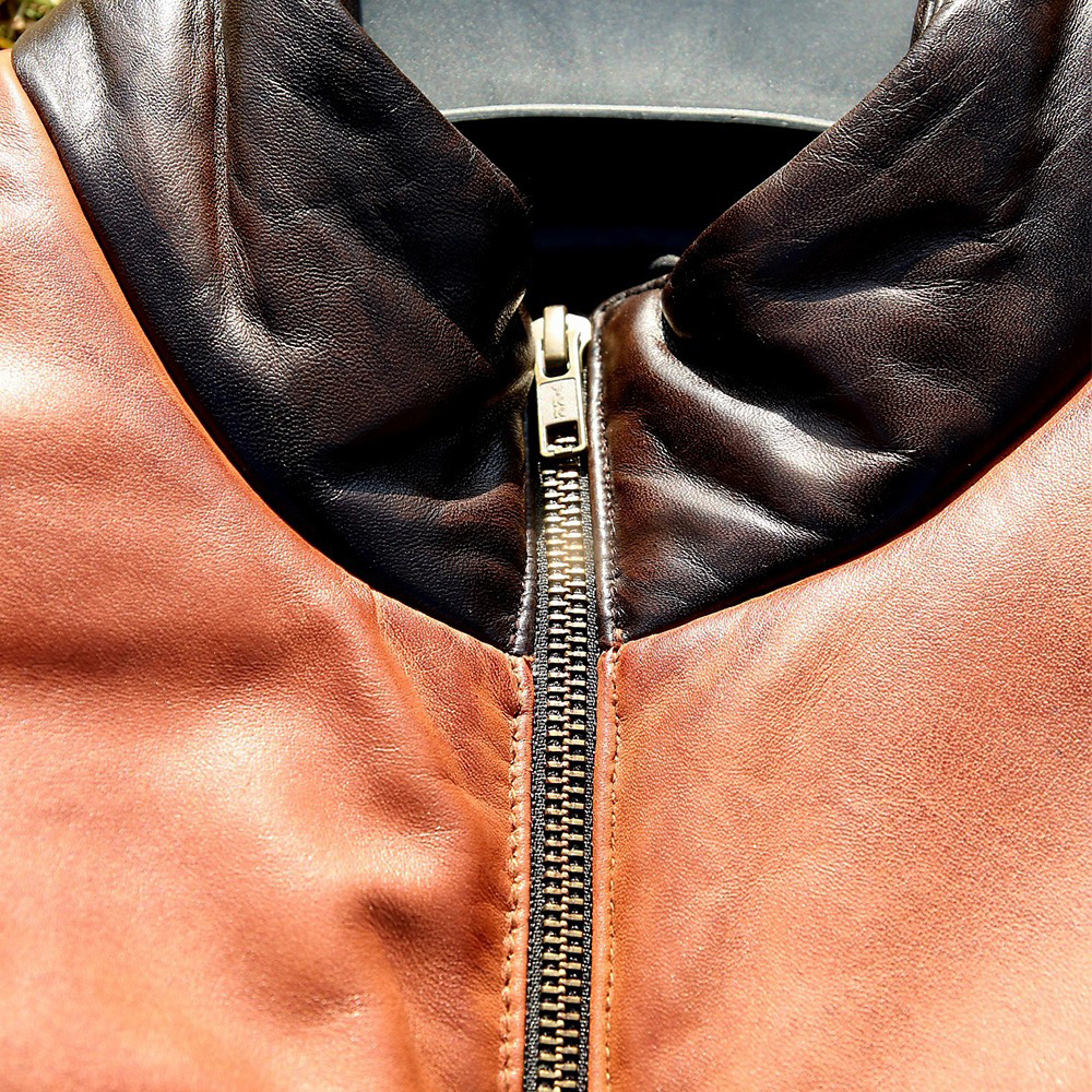 Men's Leather Biker Jacket, premium leather jacket with Ykk zipper, leather jacket for men's - view 5