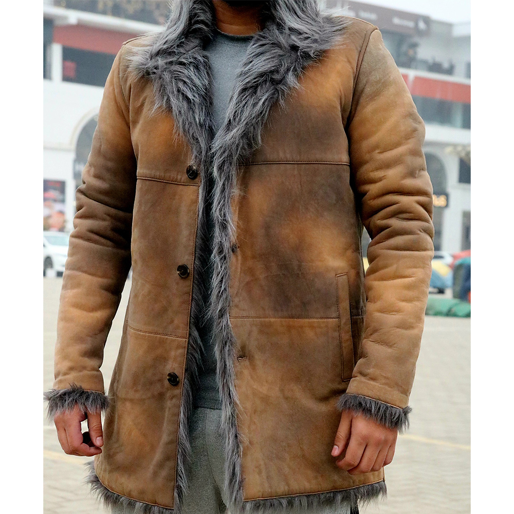 original leather long coat, fur long coat, long coat for ladies and men's, Toscana shearling coat - view 7