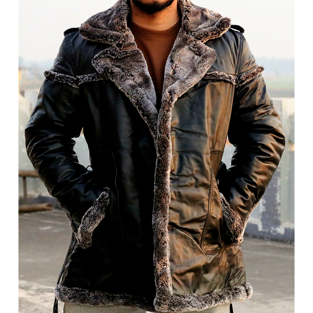 original leather long coat, soft fur long coat, long coat for ladies and men's, premium long coat - view 2