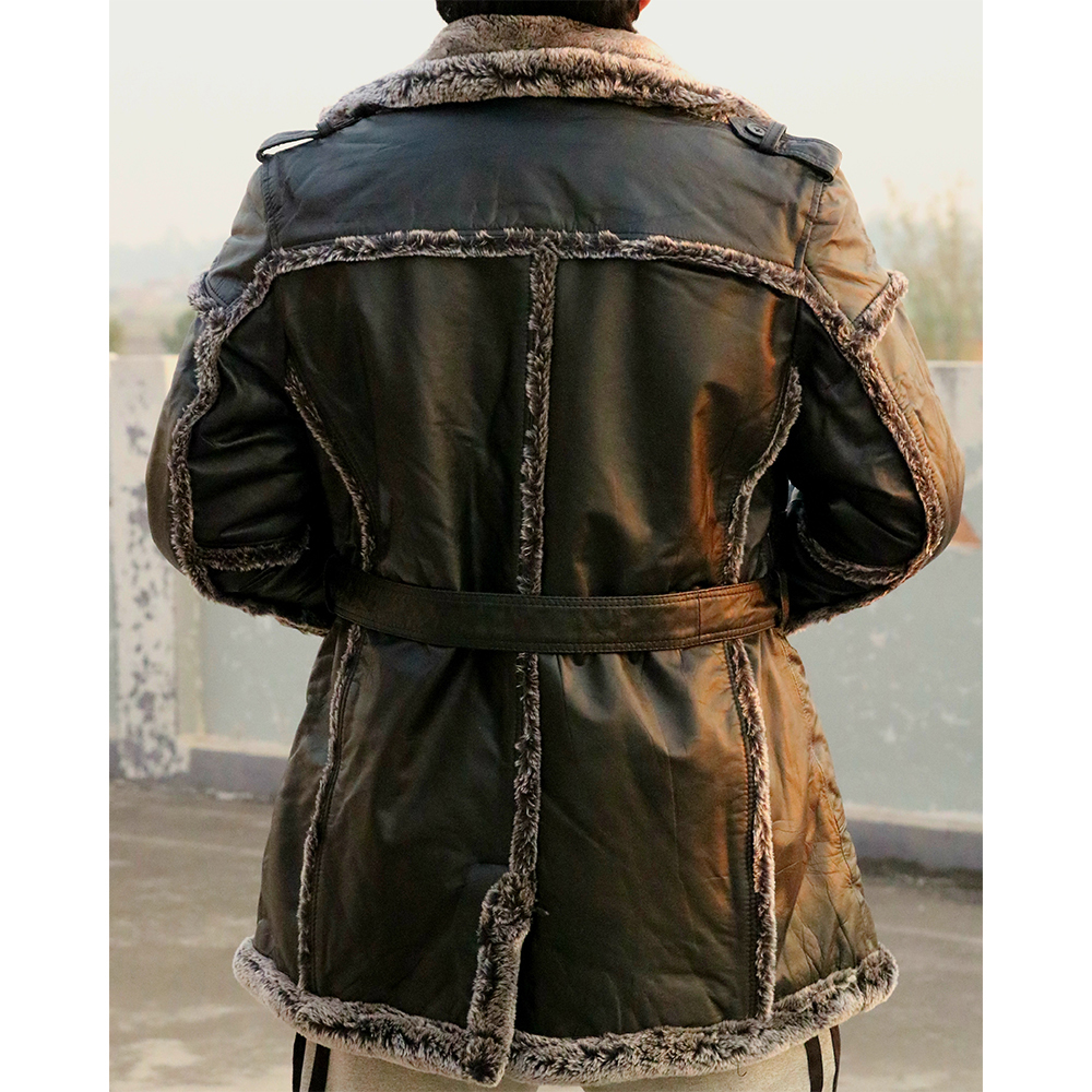 original leather long coat, soft fur long coat, long coat for ladies and men's, premium long coat - view 4