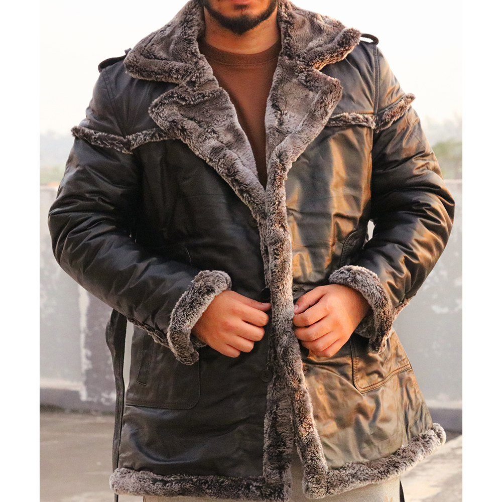 original leather long coat, soft fur long coat, long coat for ladies and men's, premium long coat - view 5