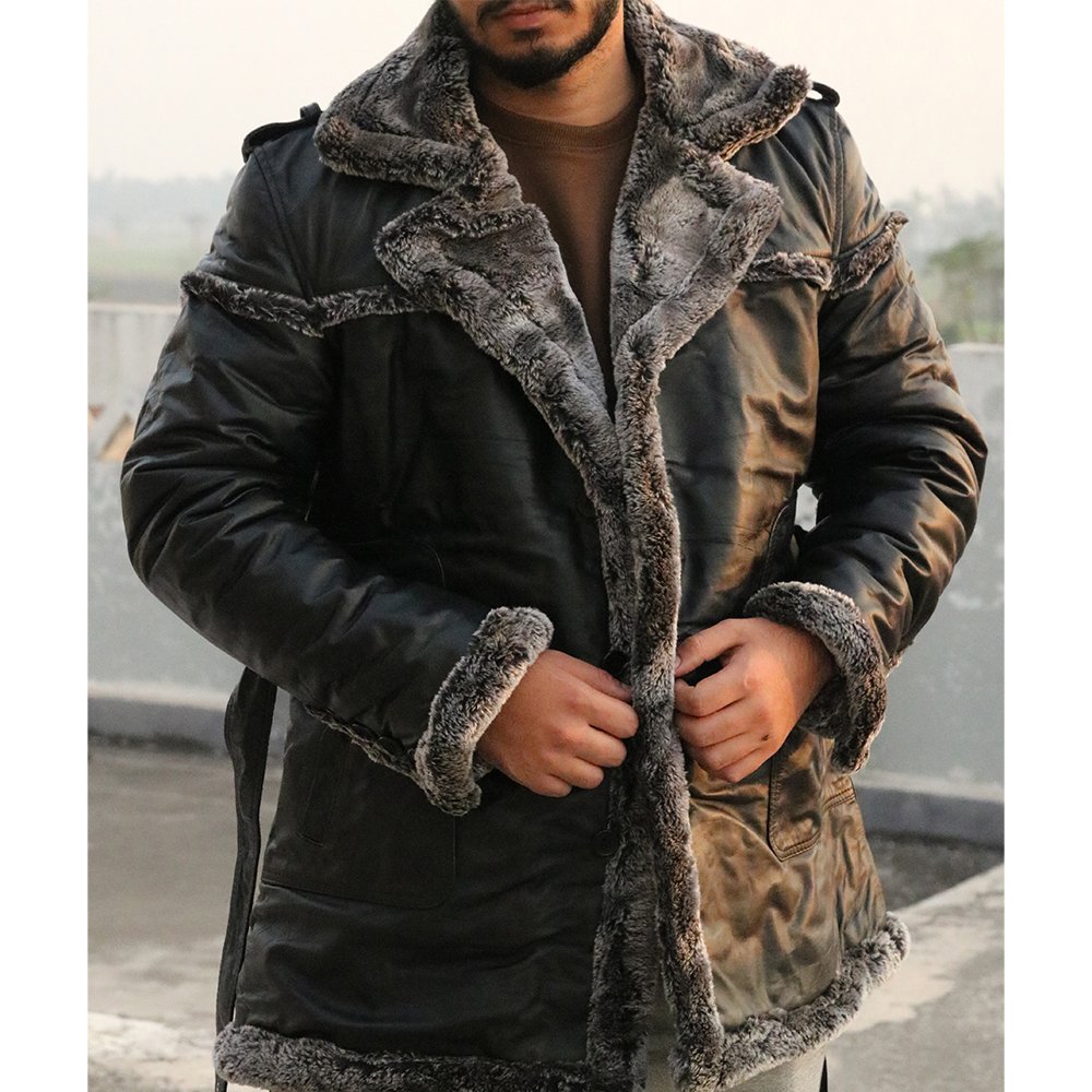 original leather long coat, soft fur long coat, long coat for ladies and men's, premium long coat - view 6