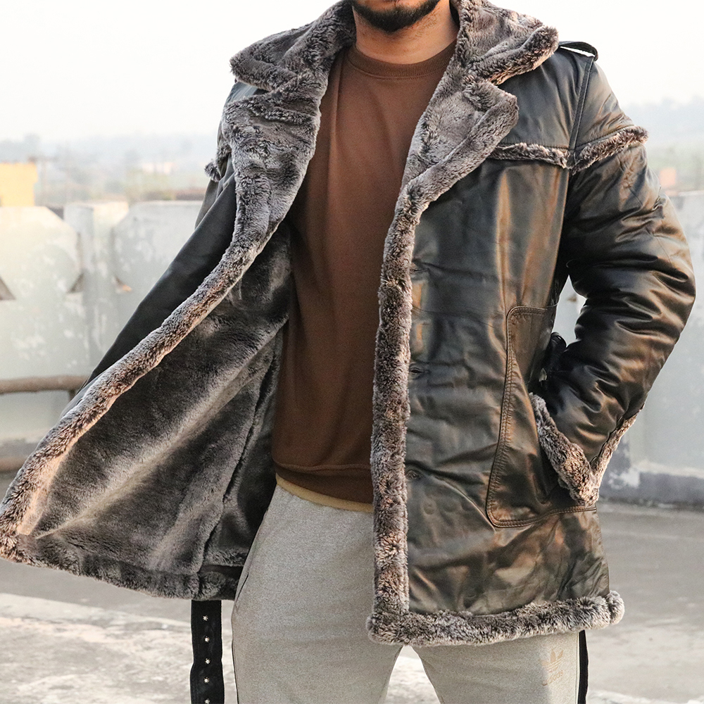 original leather long coat, soft fur long coat, long coat for ladies and men's, premium long coat - view 8