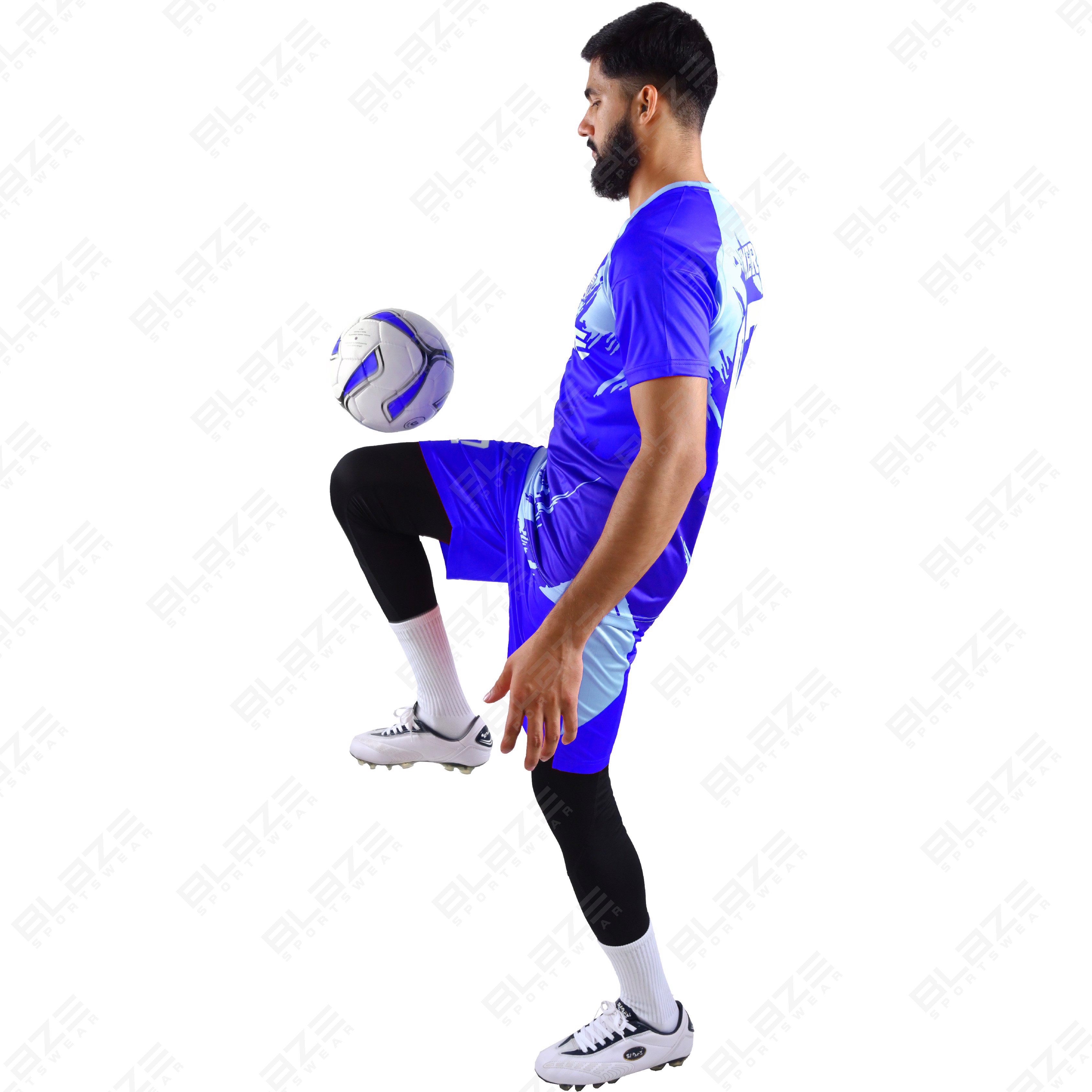 Custom Soccer kits made from light 100% polyester with digital printing for peak performance. - view 8