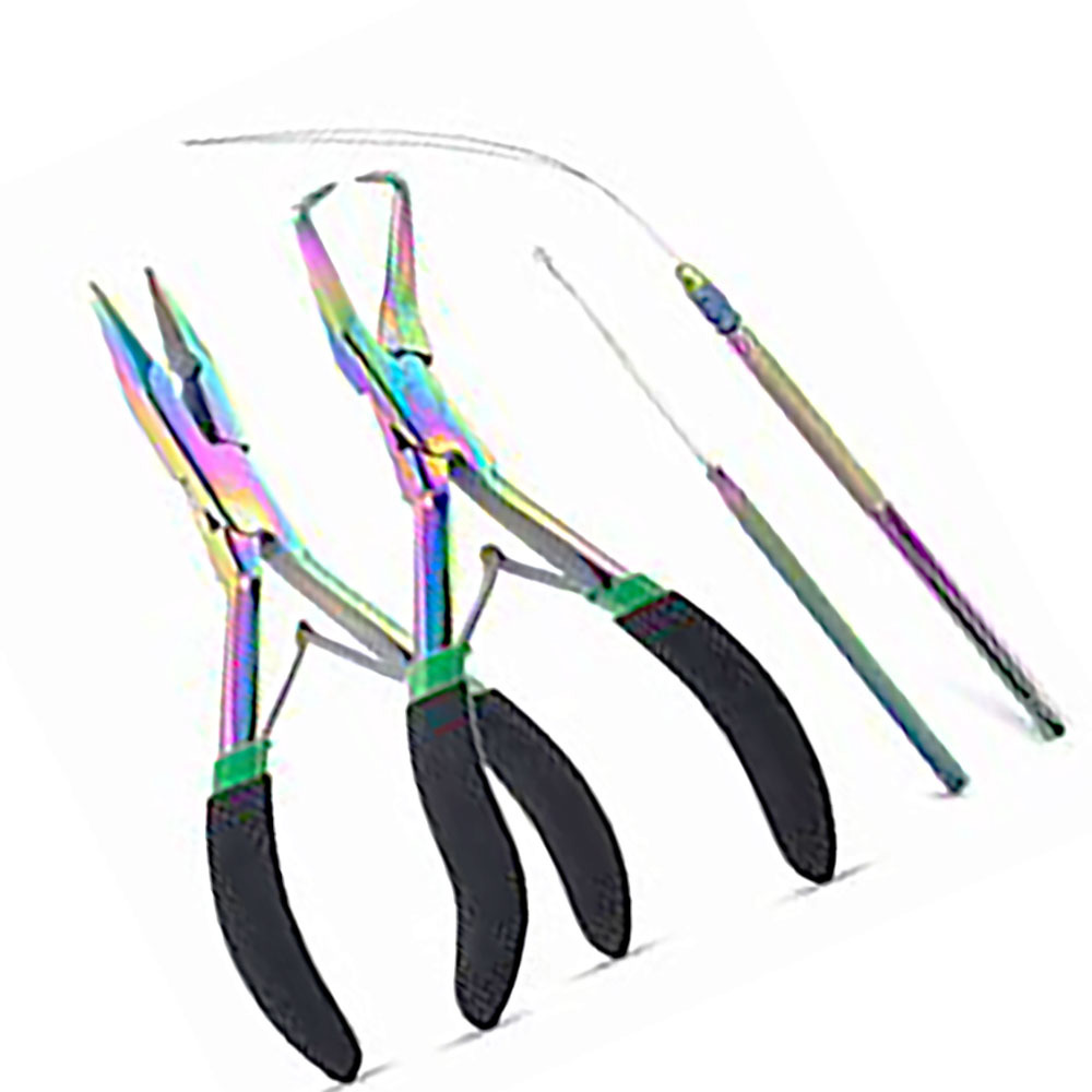  eco-friendly hot selling Hair Extension Pliers Tools set Bend nose Needle Cutter Sharp Straight 
