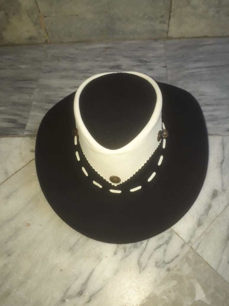  High Quality Cow Boy Hat  Beautifully Adorn With Laces And Brass Conchos. - view 2