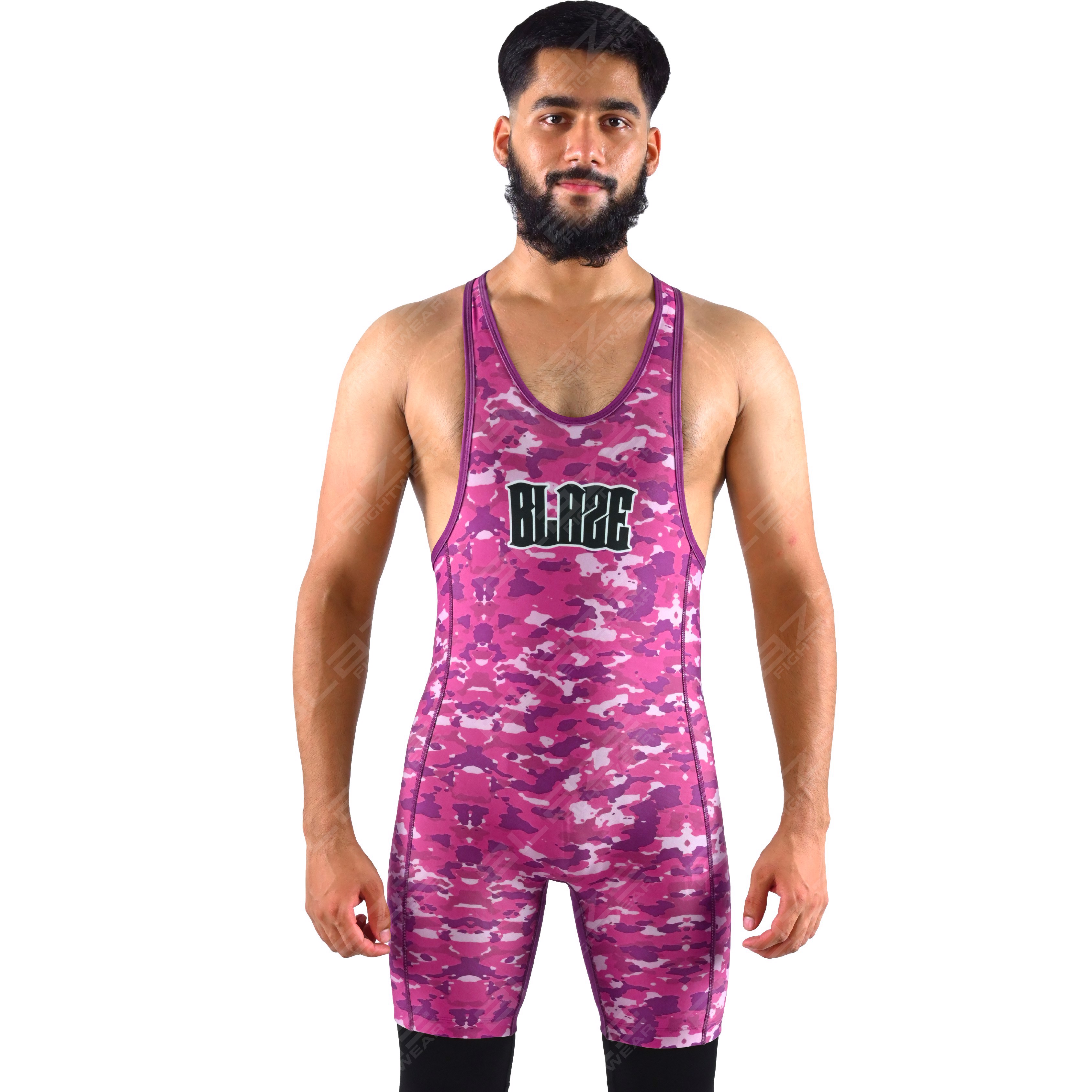 OEM custom high-elastic men's powerlifting singlet, one-piece gym fitness wear with a knitted design