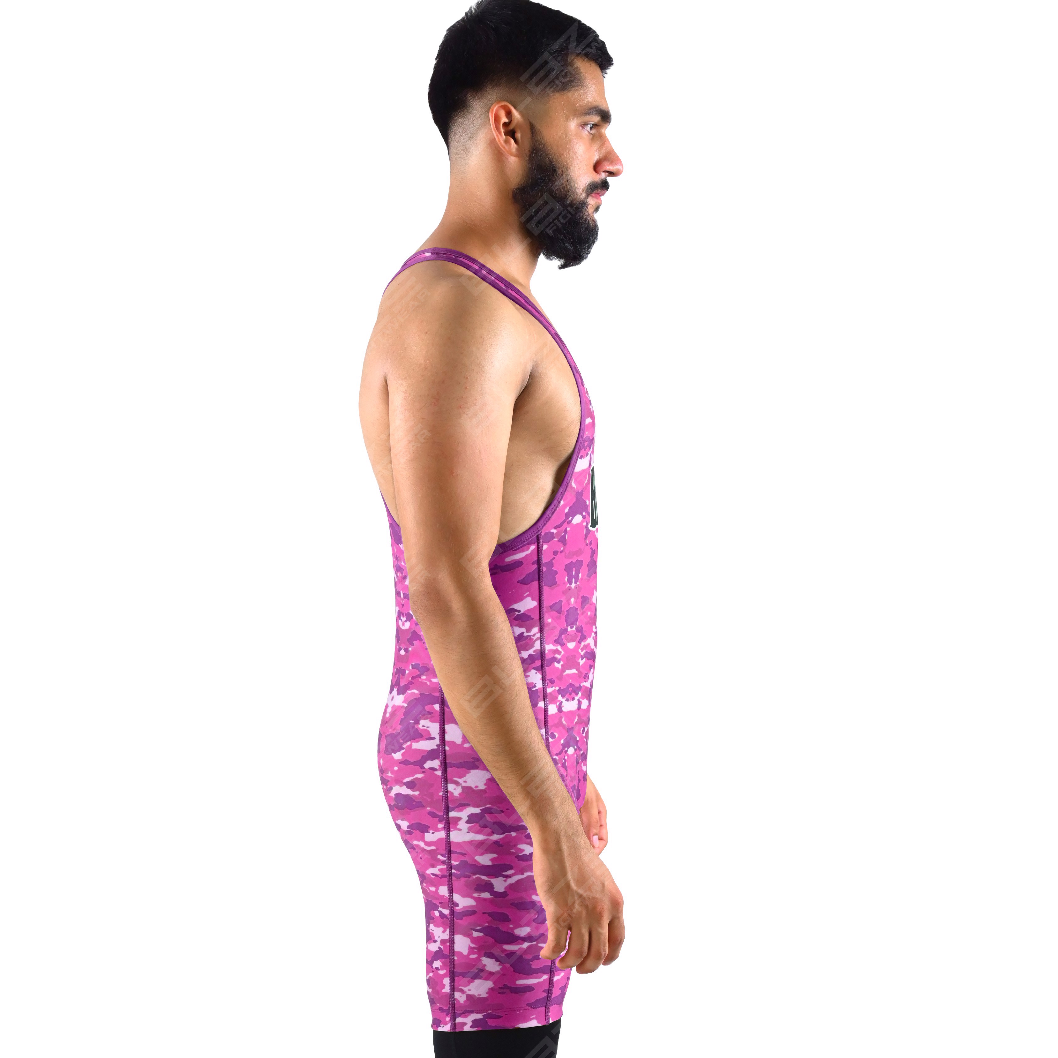 OEM custom high-elastic men's powerlifting singlet, one-piece gym fitness wear with a knitted design - view 2